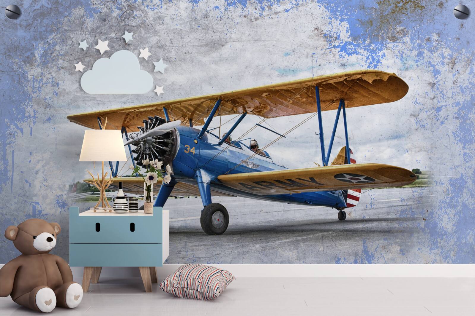Papier peint aéroplane, avion et biplan