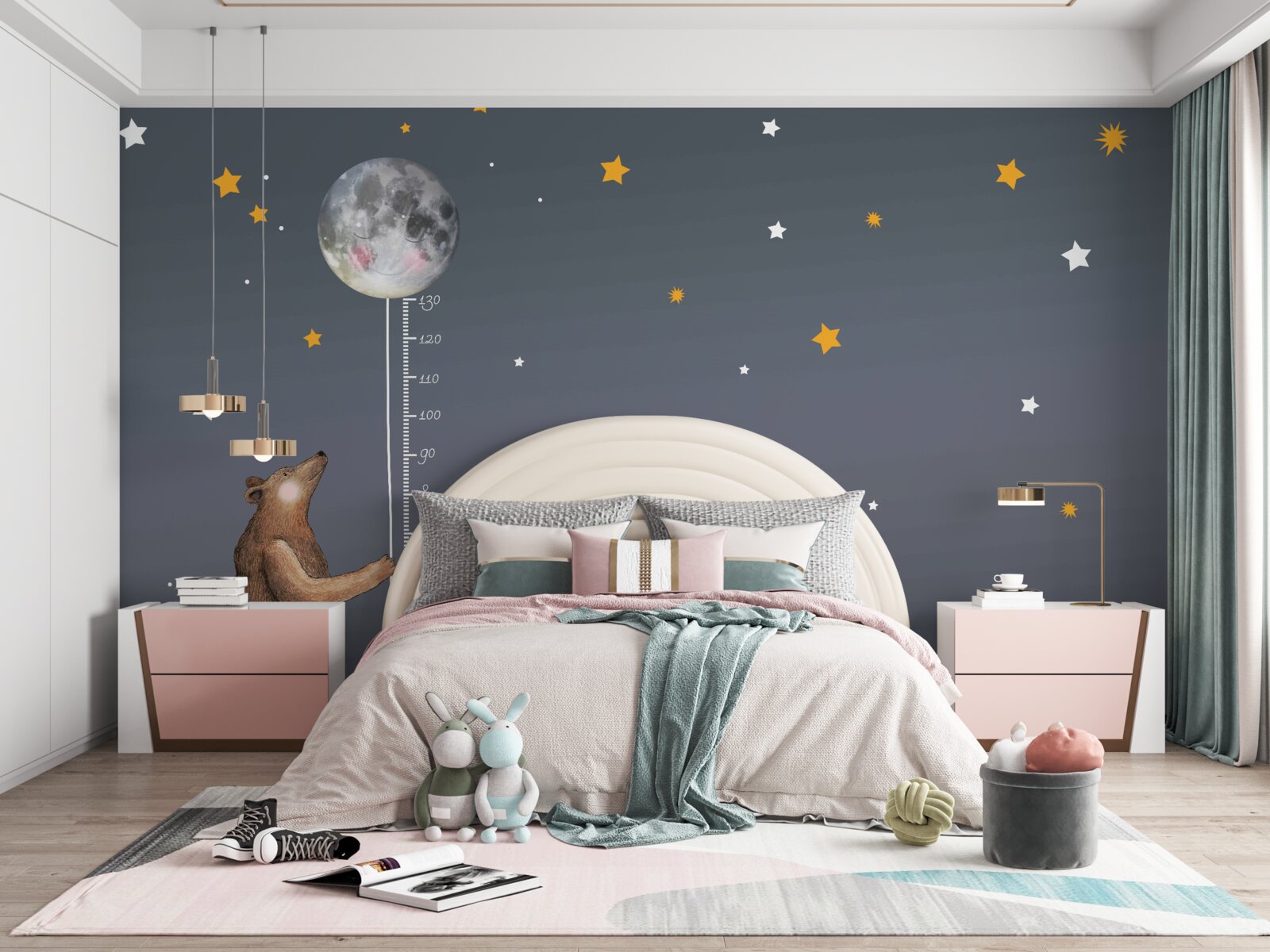 Papier peint espace céleste parsemé d'étoiles