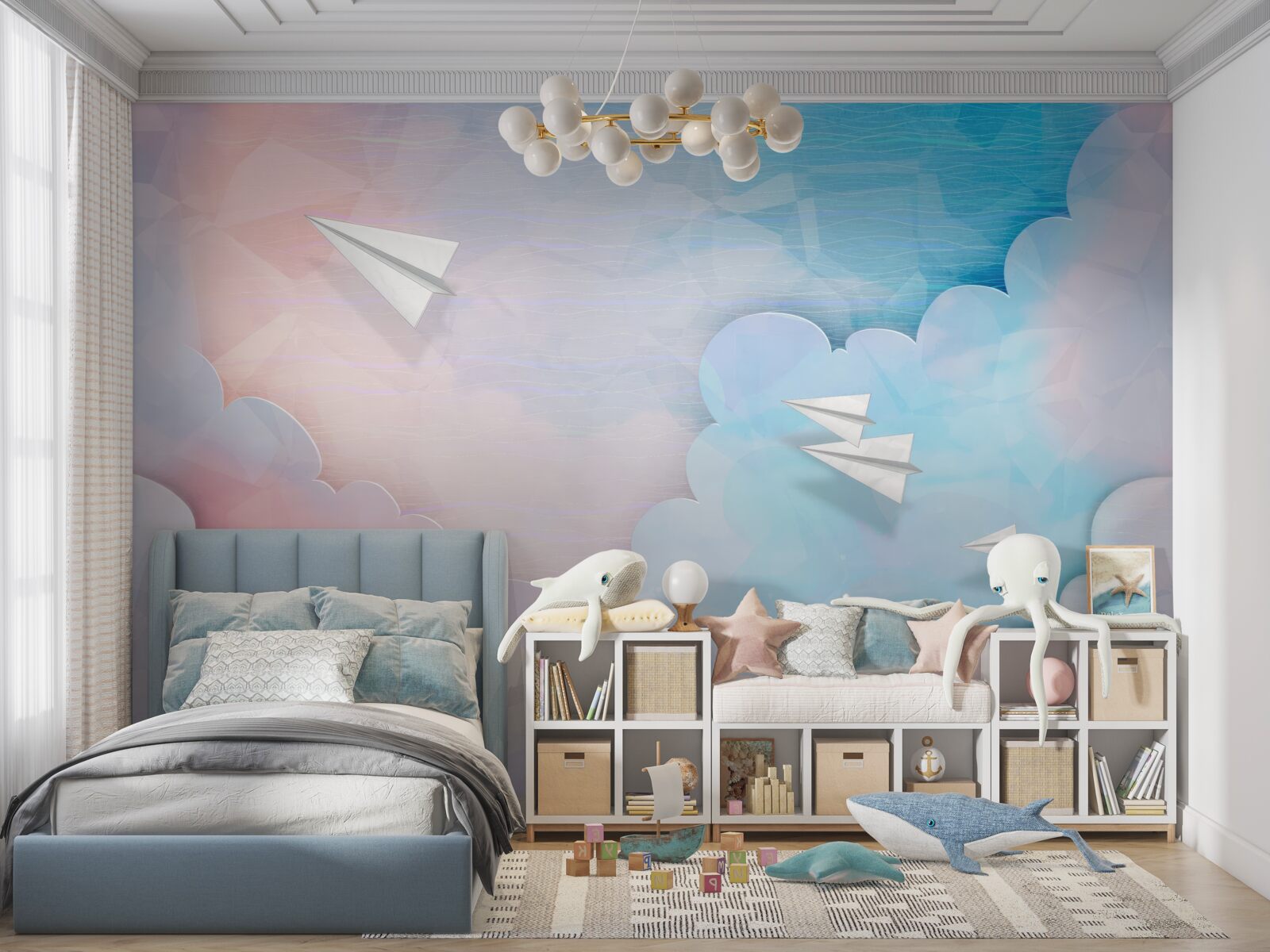 Papier peint le ciel, le mur et la couleur bleue