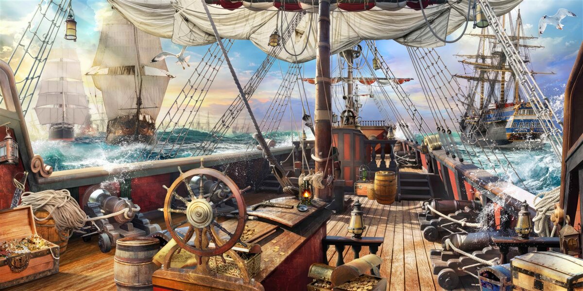Papier peint véhicule, bateau et jet ski