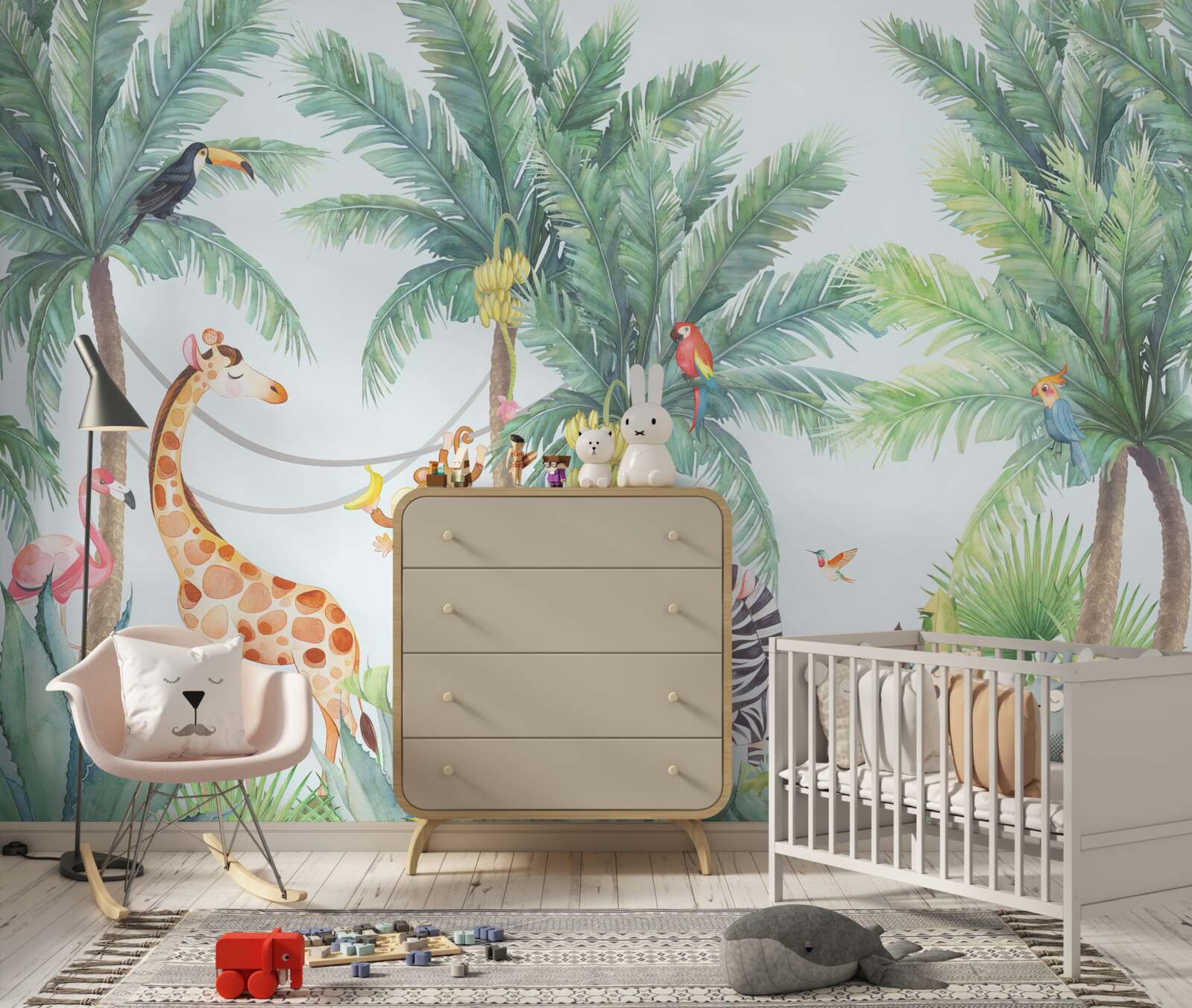 Papier peint papier peint et girafes, à l'exception d'une girafe