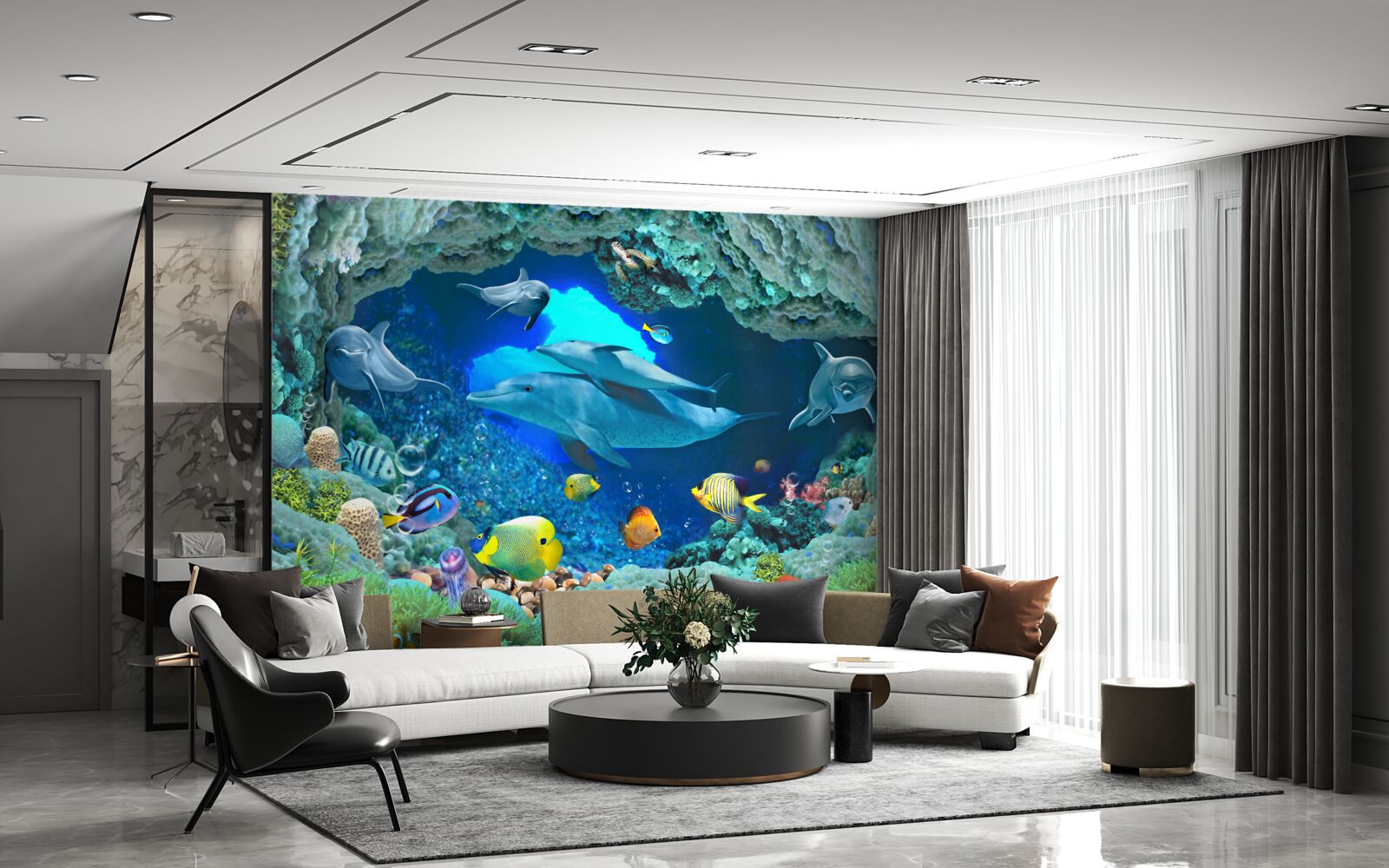 Papier peint aquariums muraux et d'eau douce
