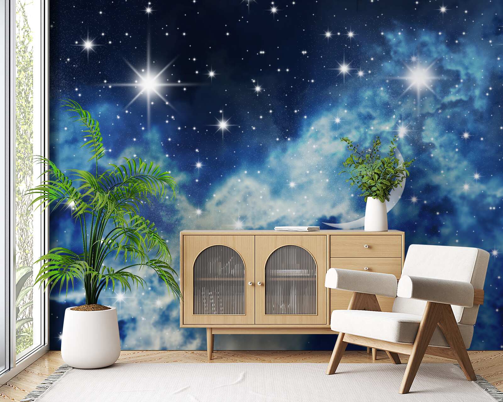 Papier peint scénario de plafond avec ciel pour la chambre à coucher