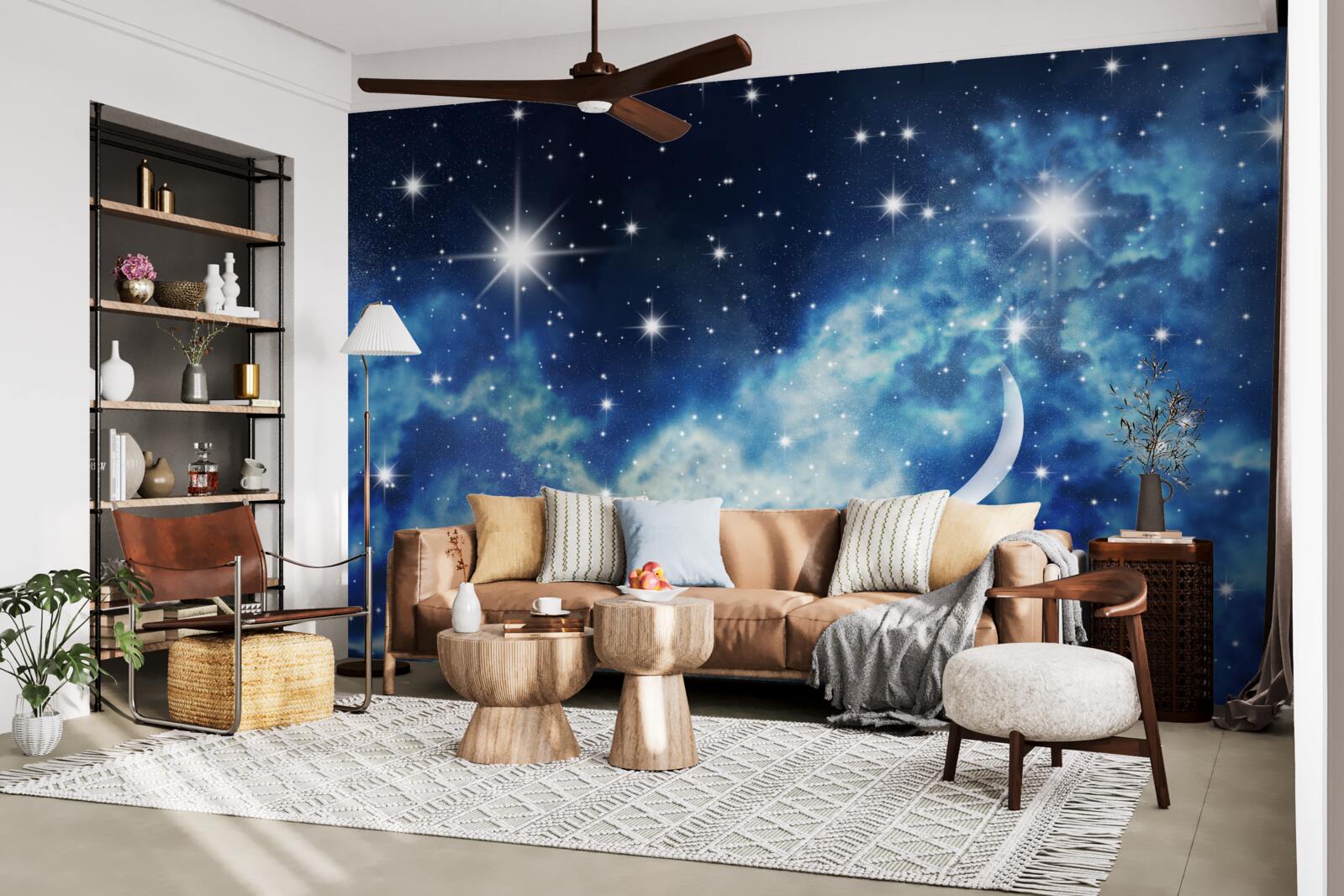 Papier peint scénario de plafond avec ciel pour la chambre à coucher