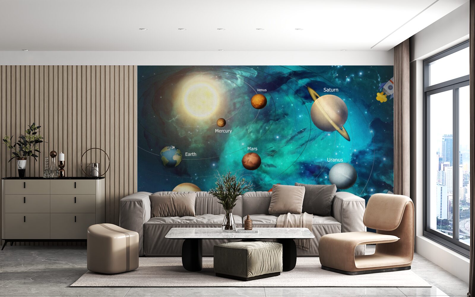 Papier peint espace et mur