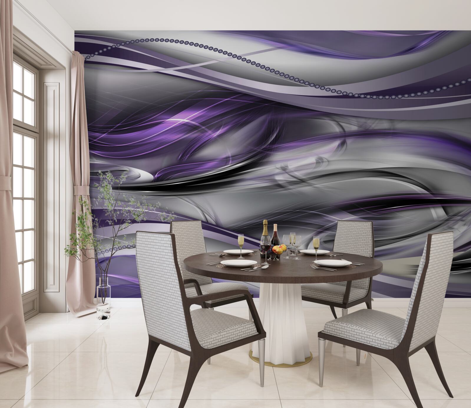 Papier peint image abstraite violette