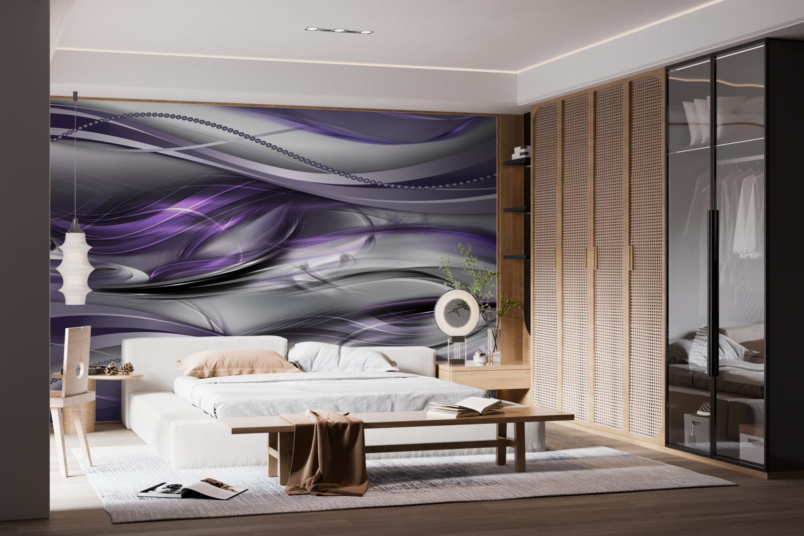 Papier peint image abstraite violette