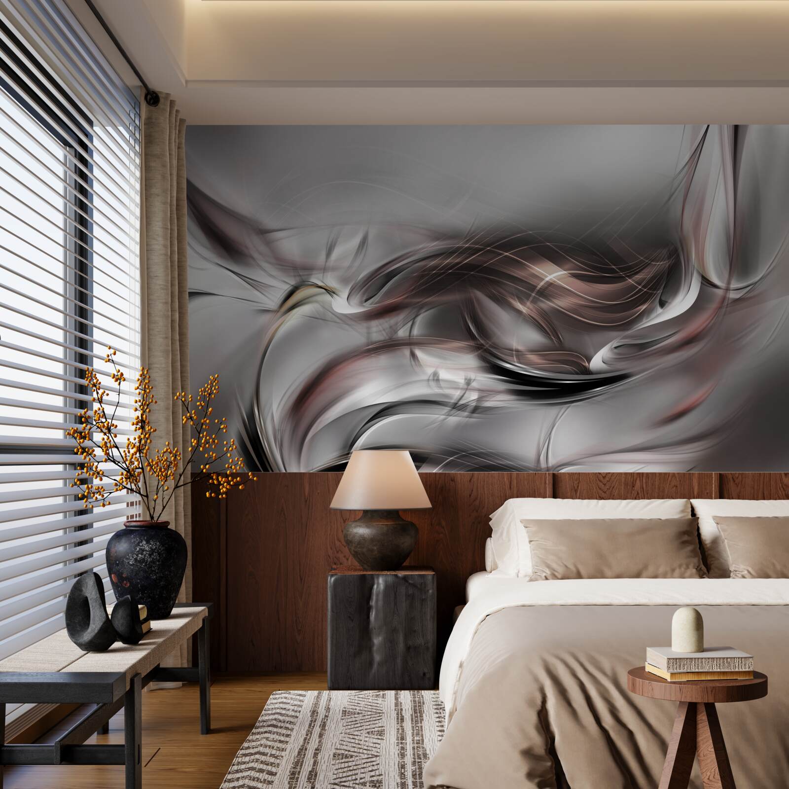 Papier peint gris abstrait