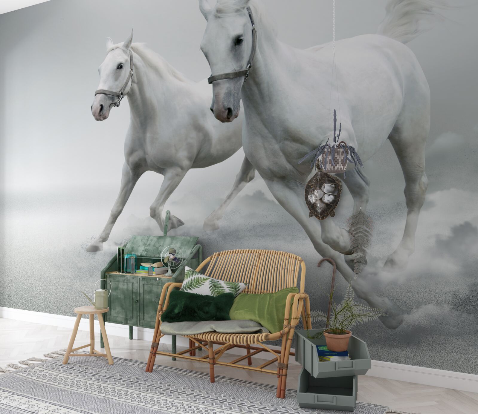 Papier peint une paire de chevaux légers