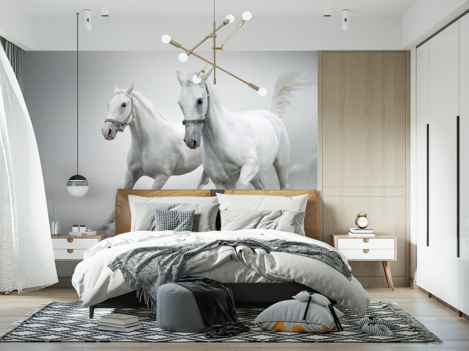 Papier peint une paire de chevaux légers