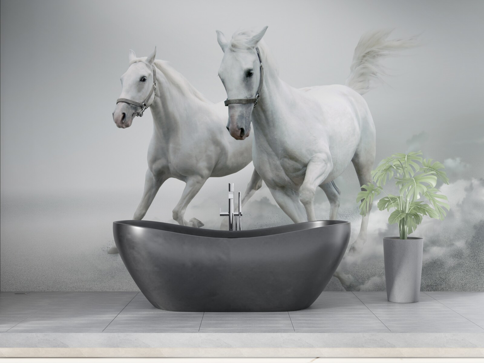 Papier peint une paire de chevaux légers