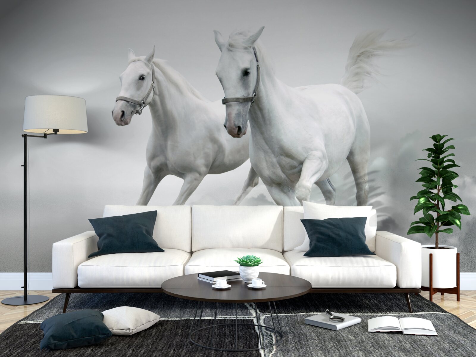 Papier peint une paire de chevaux légers