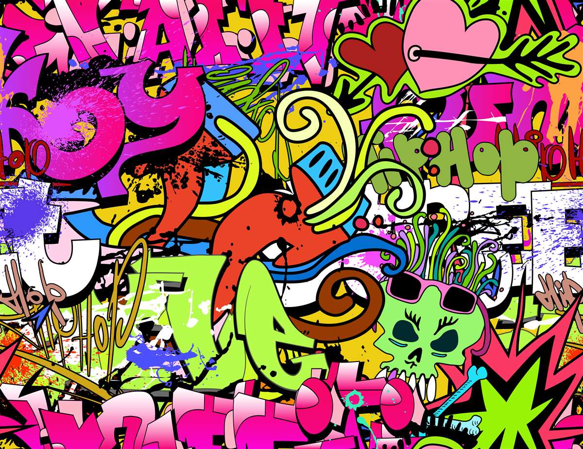 Papier peint graffitis dans les rues