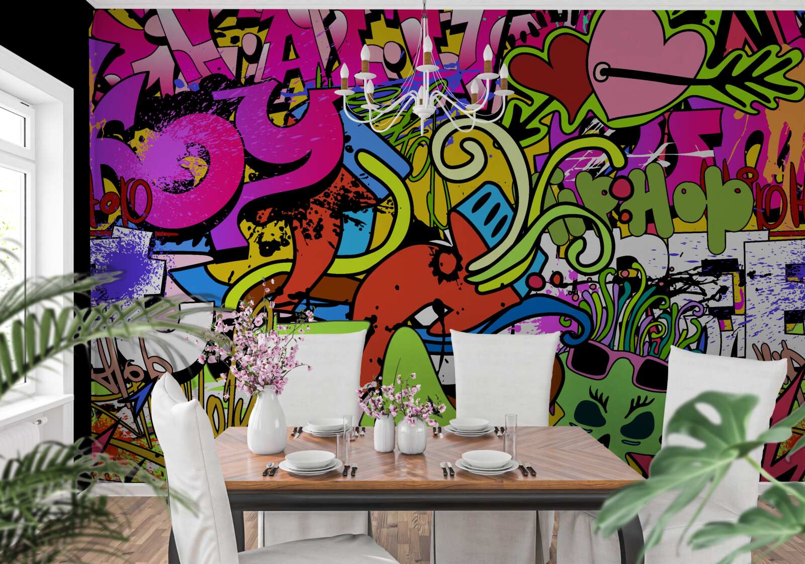 Papier peint graffitis dans les rues