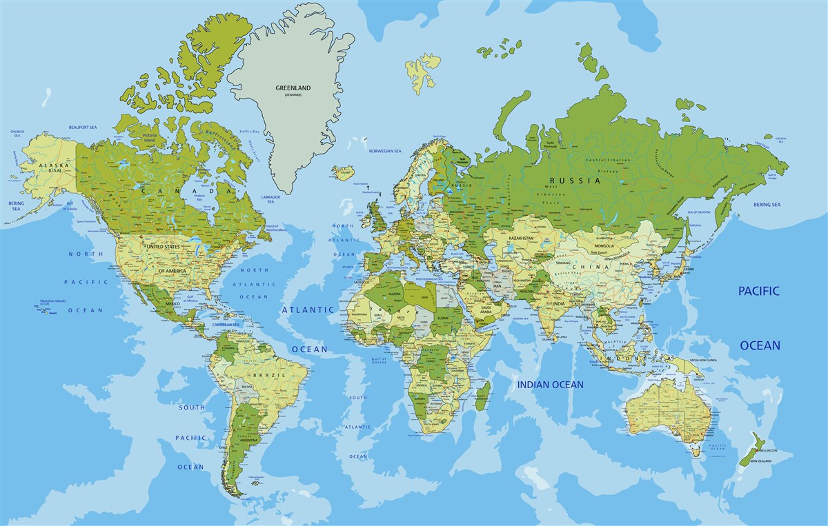 Papier peint une carte du monde avec des informations