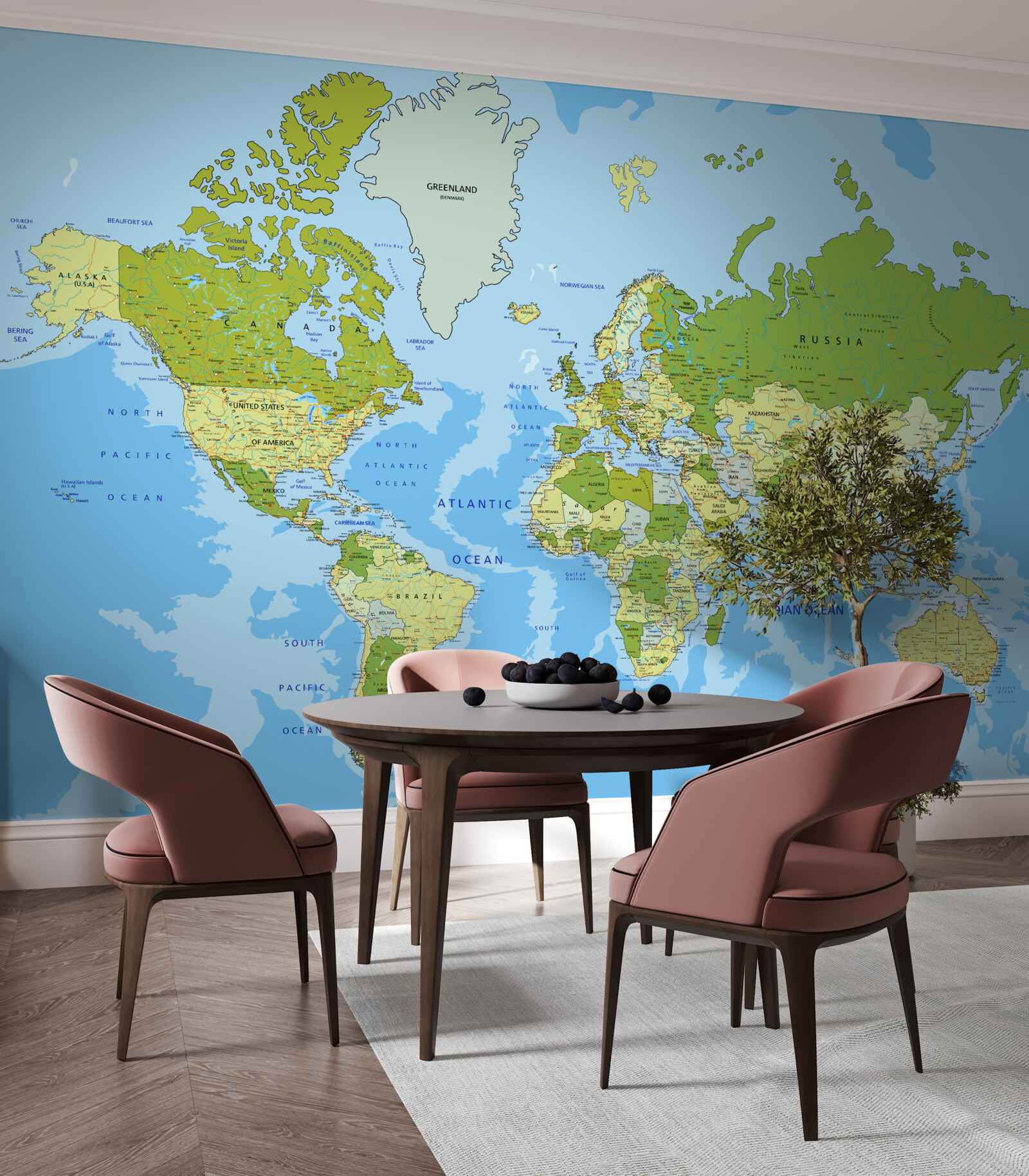 Papier peint une carte du monde avec des informations