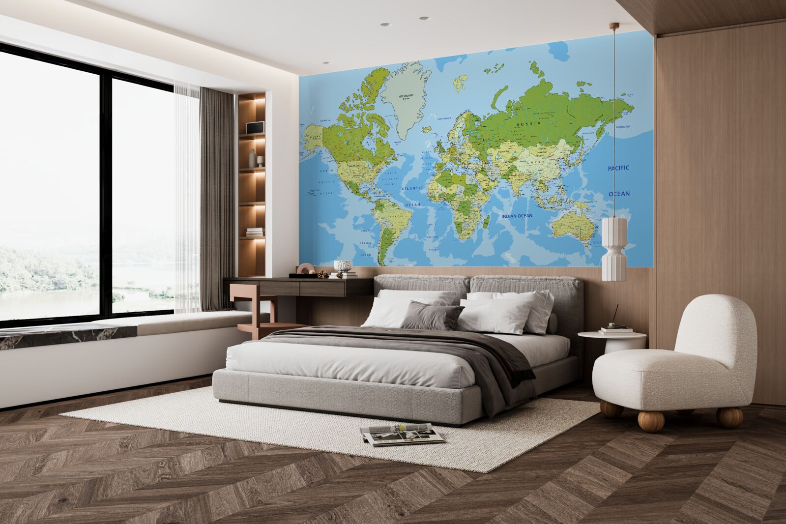 Papier peint une carte du monde avec des informations