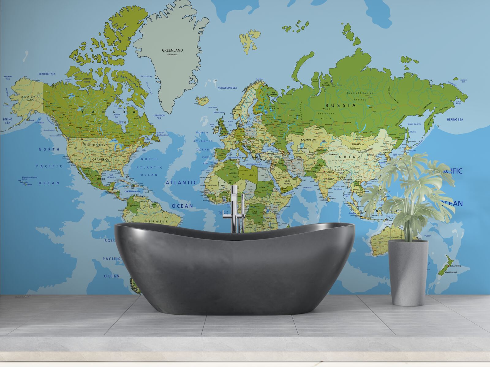 Papier peint une carte du monde avec des informations