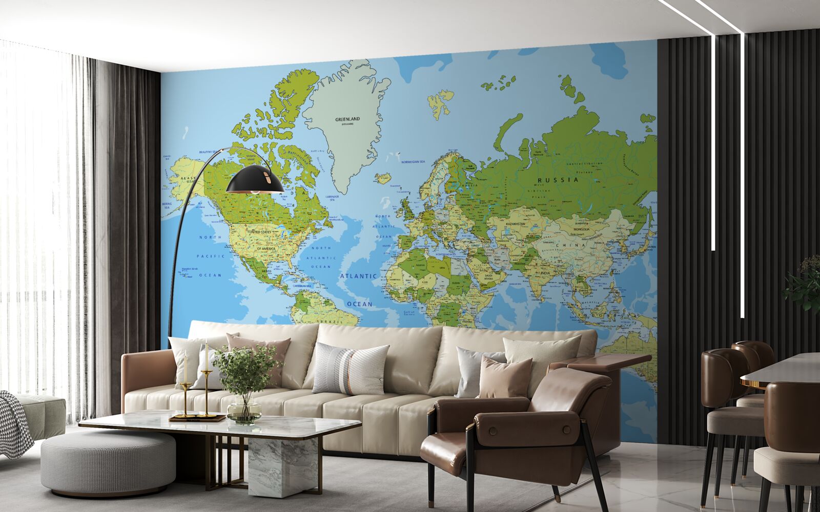 Papier peint une carte du monde avec des informations