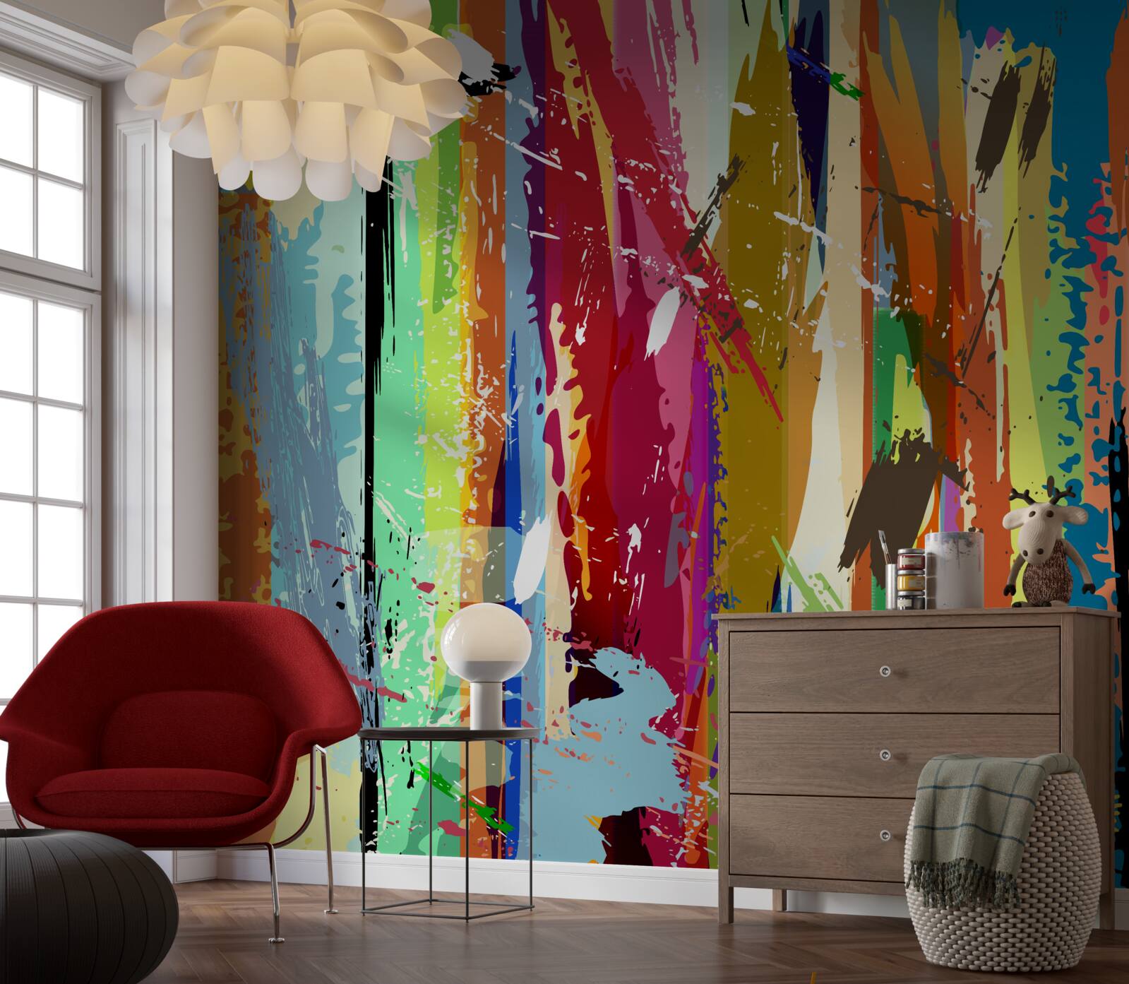 Papier peint des couleurs riches à la verticale