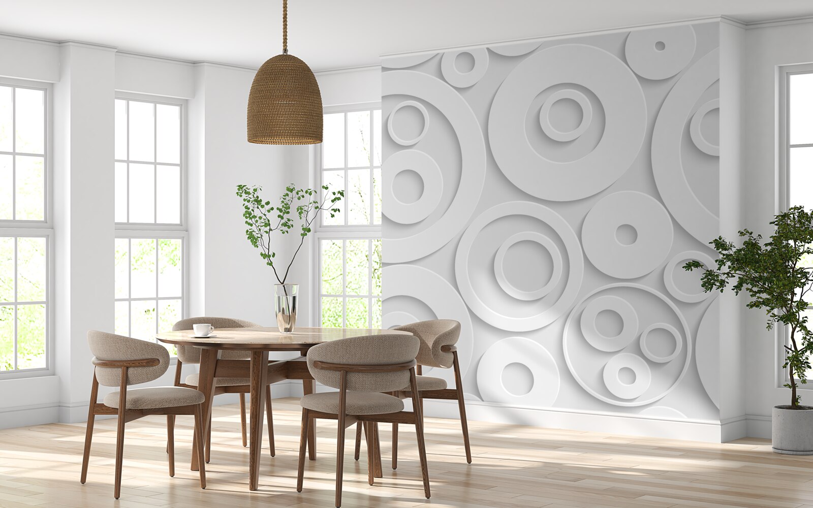 Papier peint motifs d'ombres lumineuses