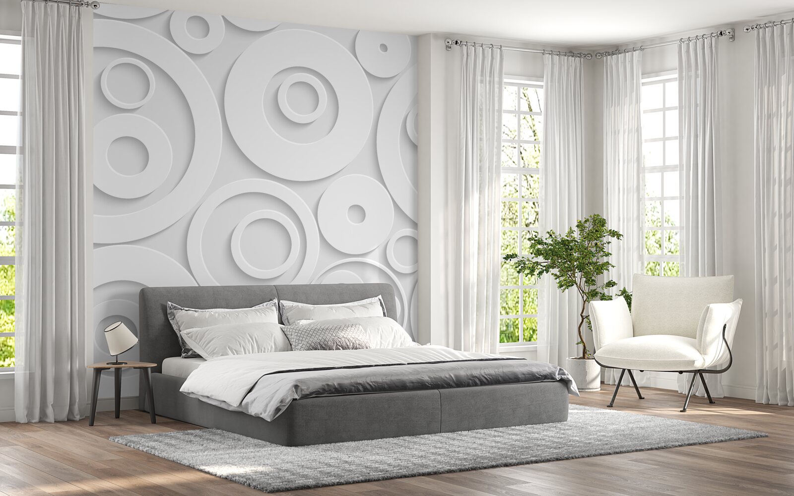 Papier peint motifs d'ombres lumineuses