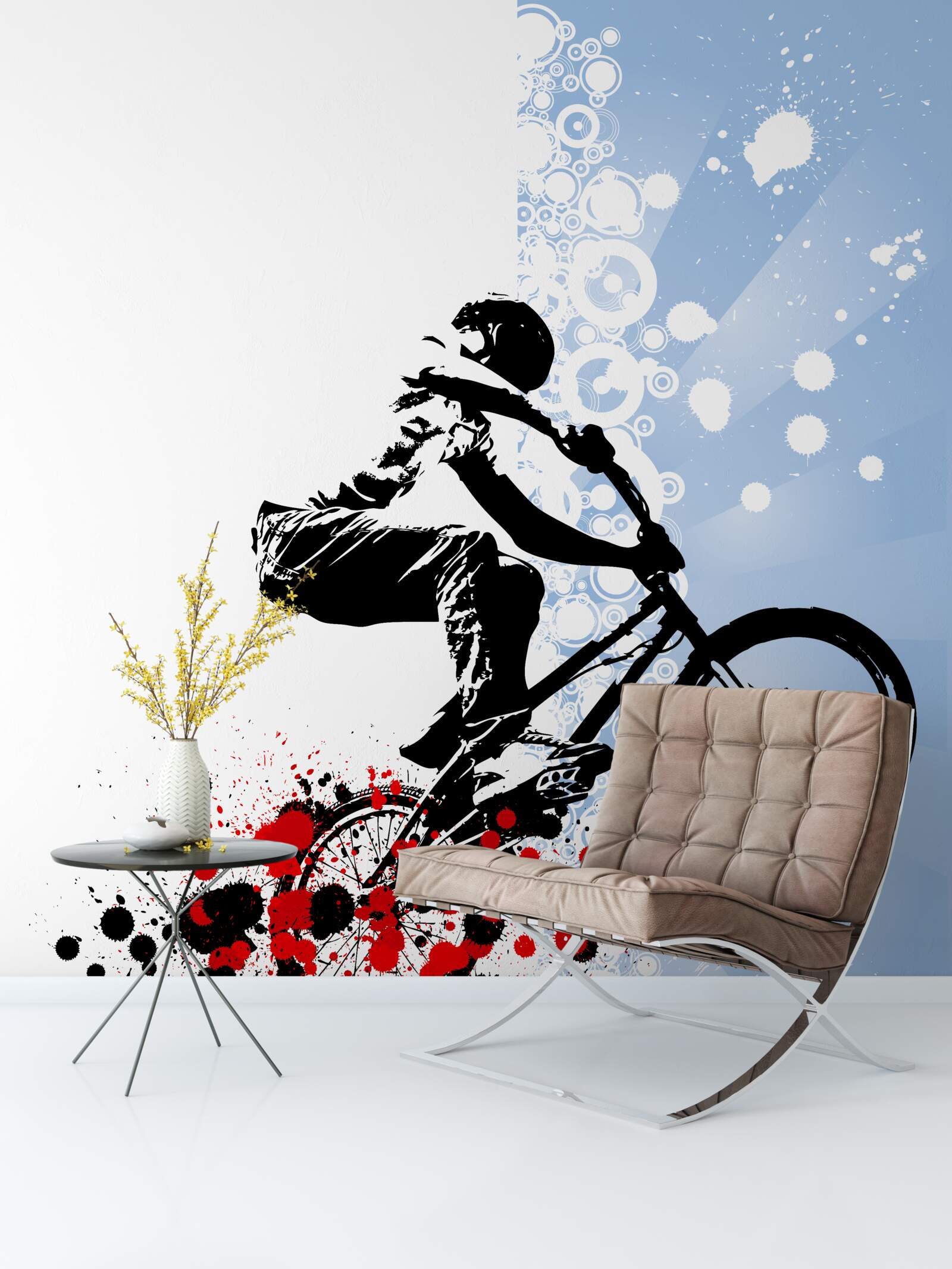 Papier peint pilote de bmx au moment du saut