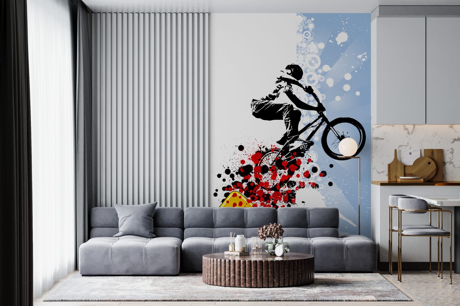 Papier peint pilote de bmx au moment du saut