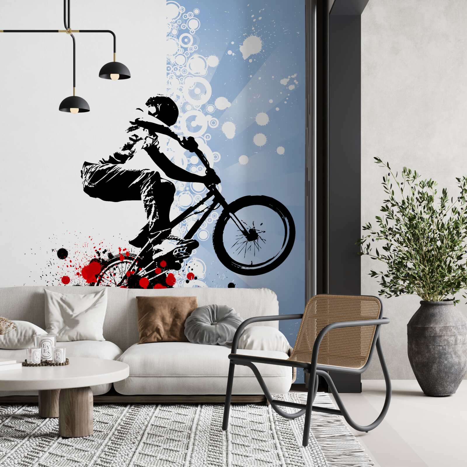 Papier peint pilote de bmx au moment du saut