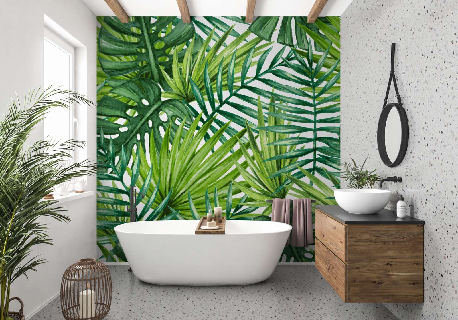 Papier peint plantes tropicales verdoyantes