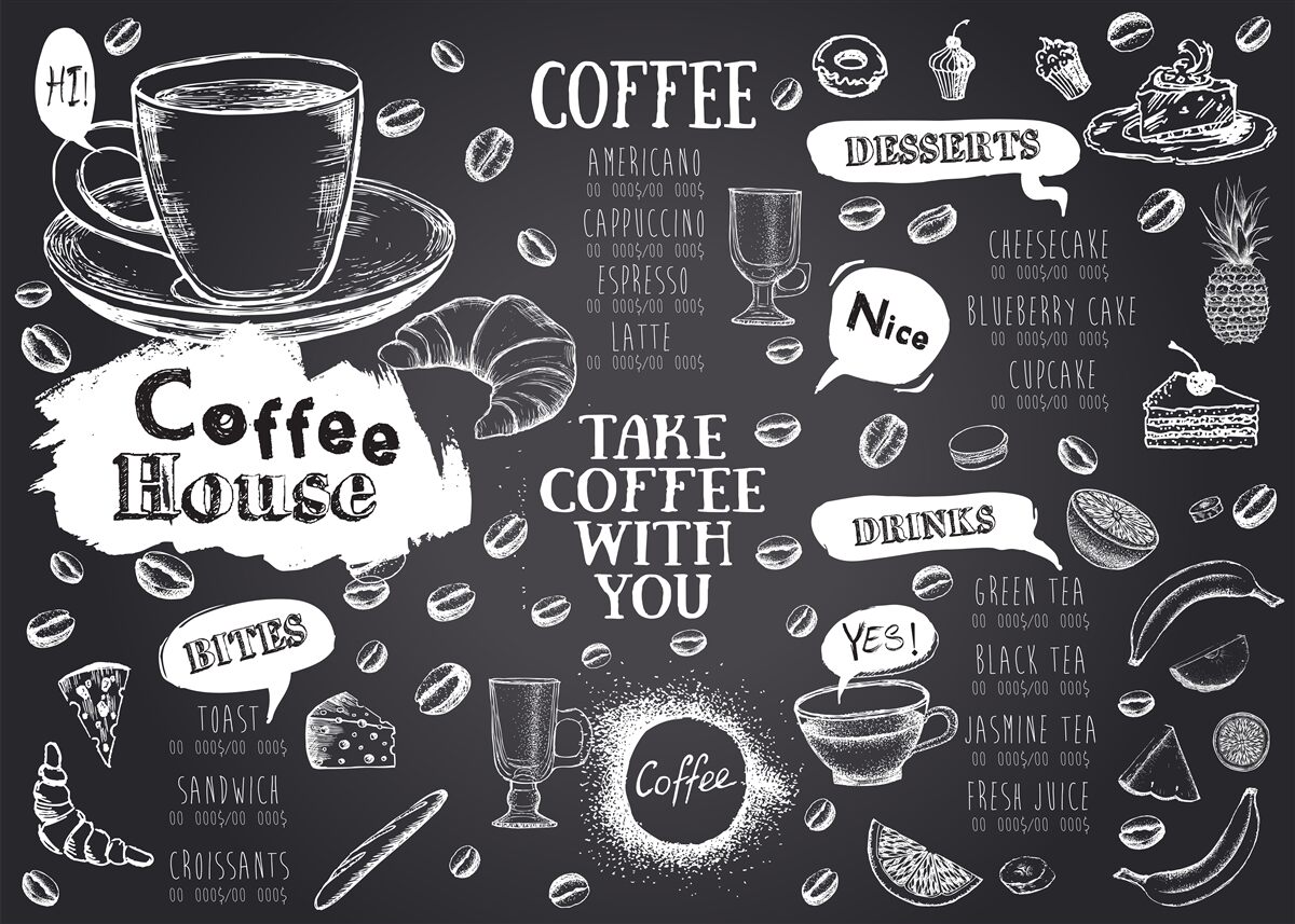 Papier peint menu de la cafétéria