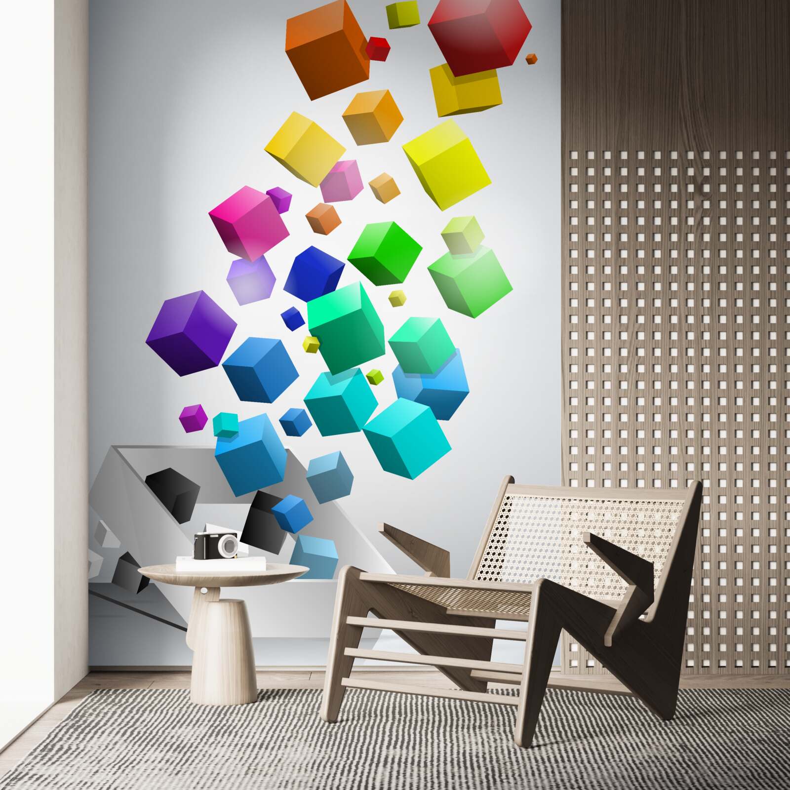 Papier peint les cubes de toutes les couleurs montent