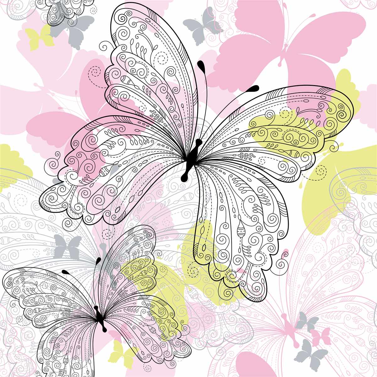 Papier peint les contours des ailes de papillon