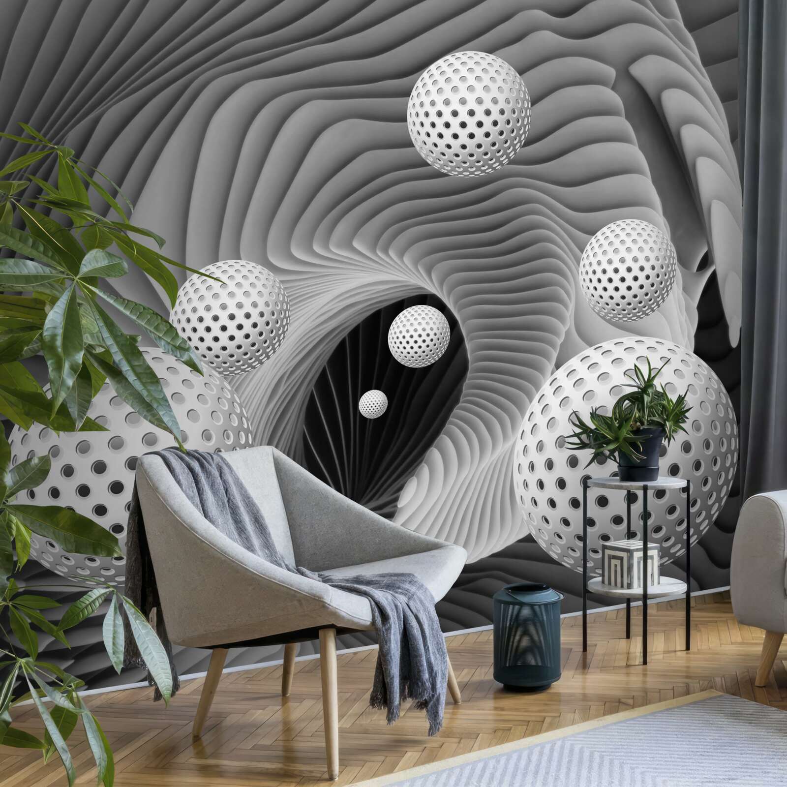 Papier peint Balles 3d qui s'envolent