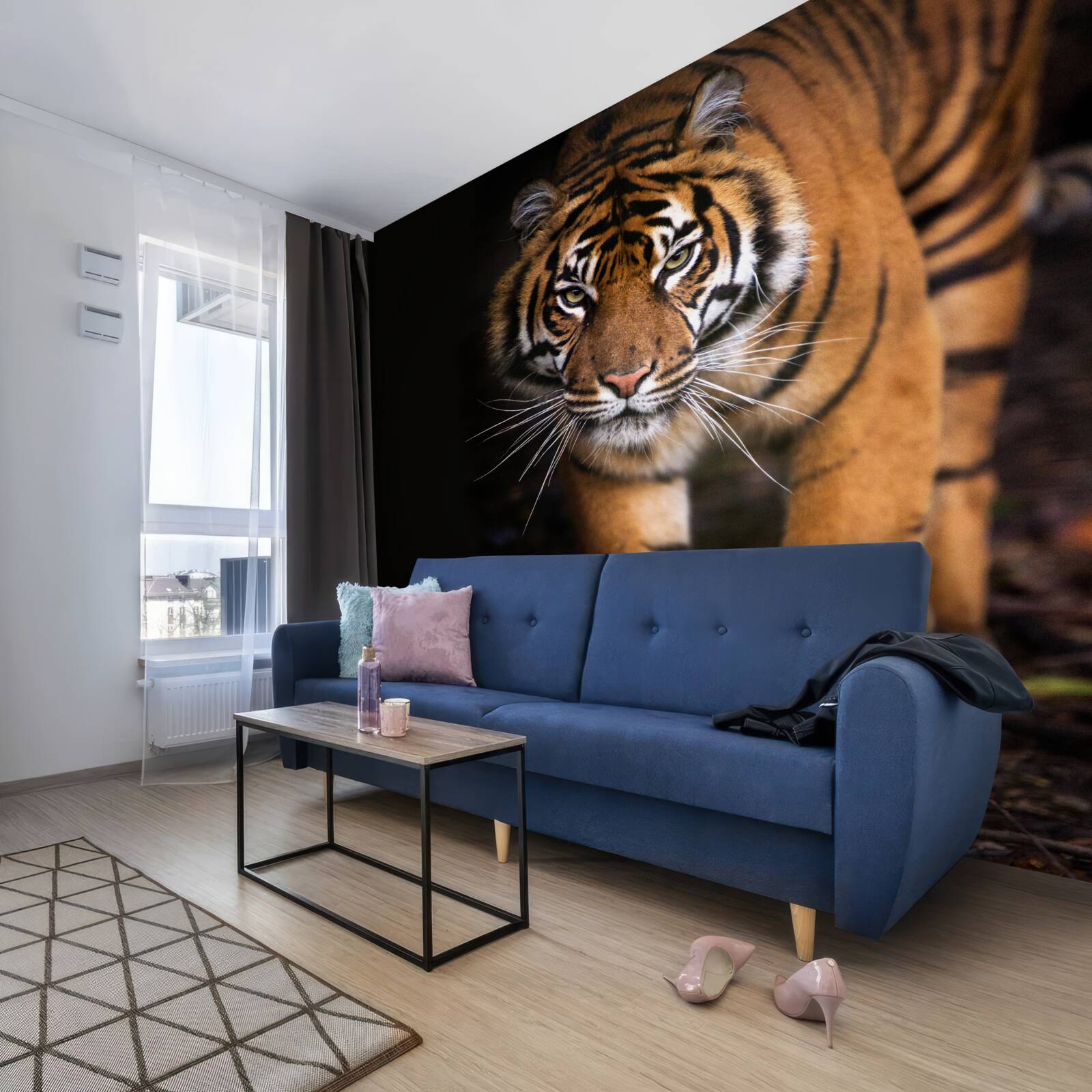 Papier peint le tigre passe inaperçu