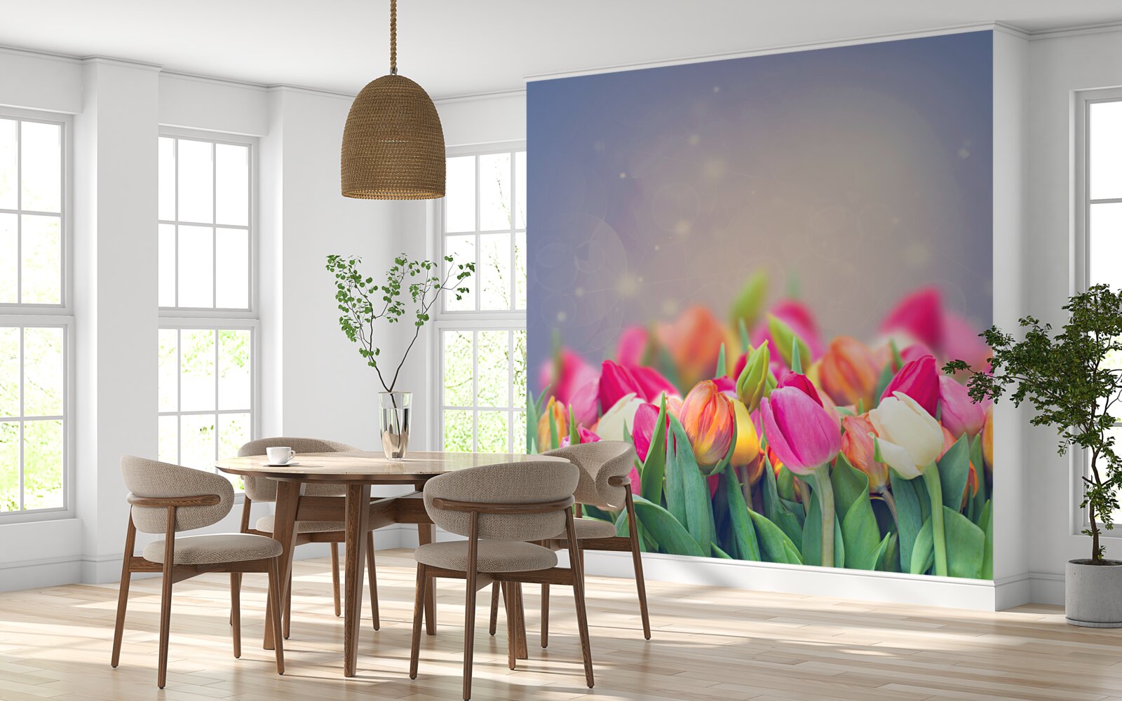 Papier peint tulipes s'endormant la nuit