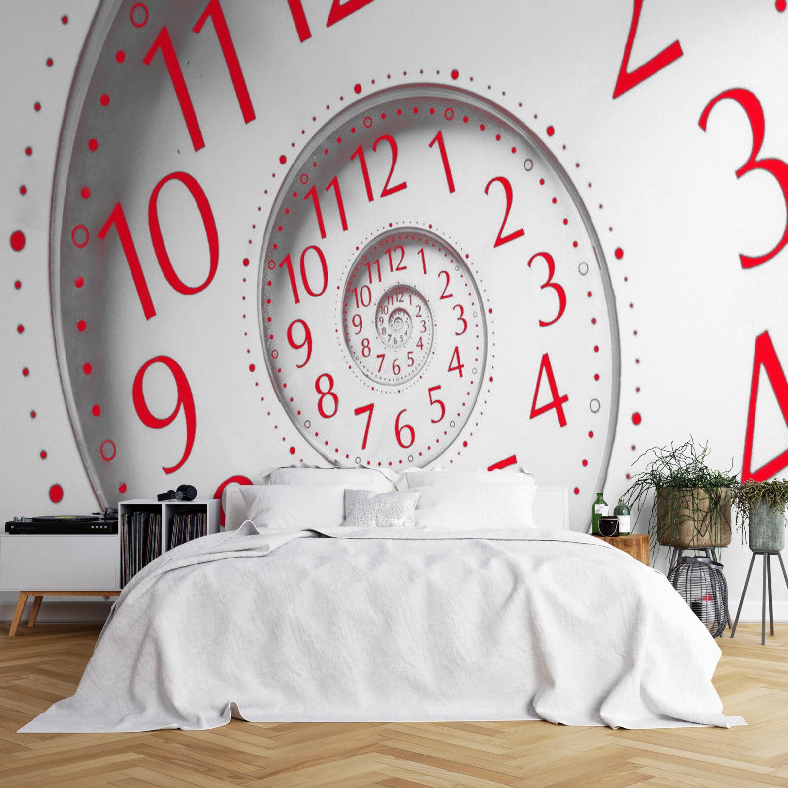 Papier peint chiffres rouges