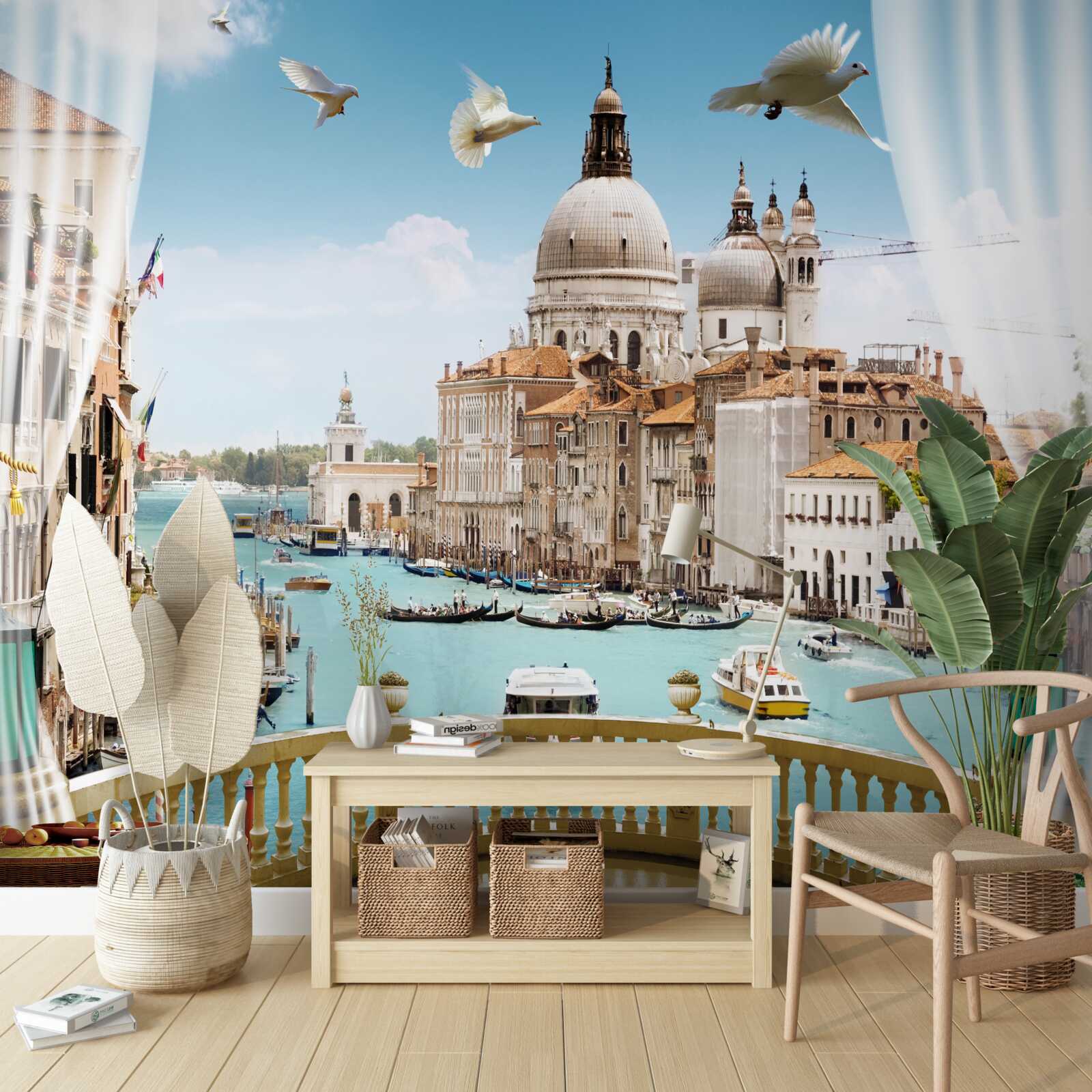 Papier peint vue de venise depuis le balcon