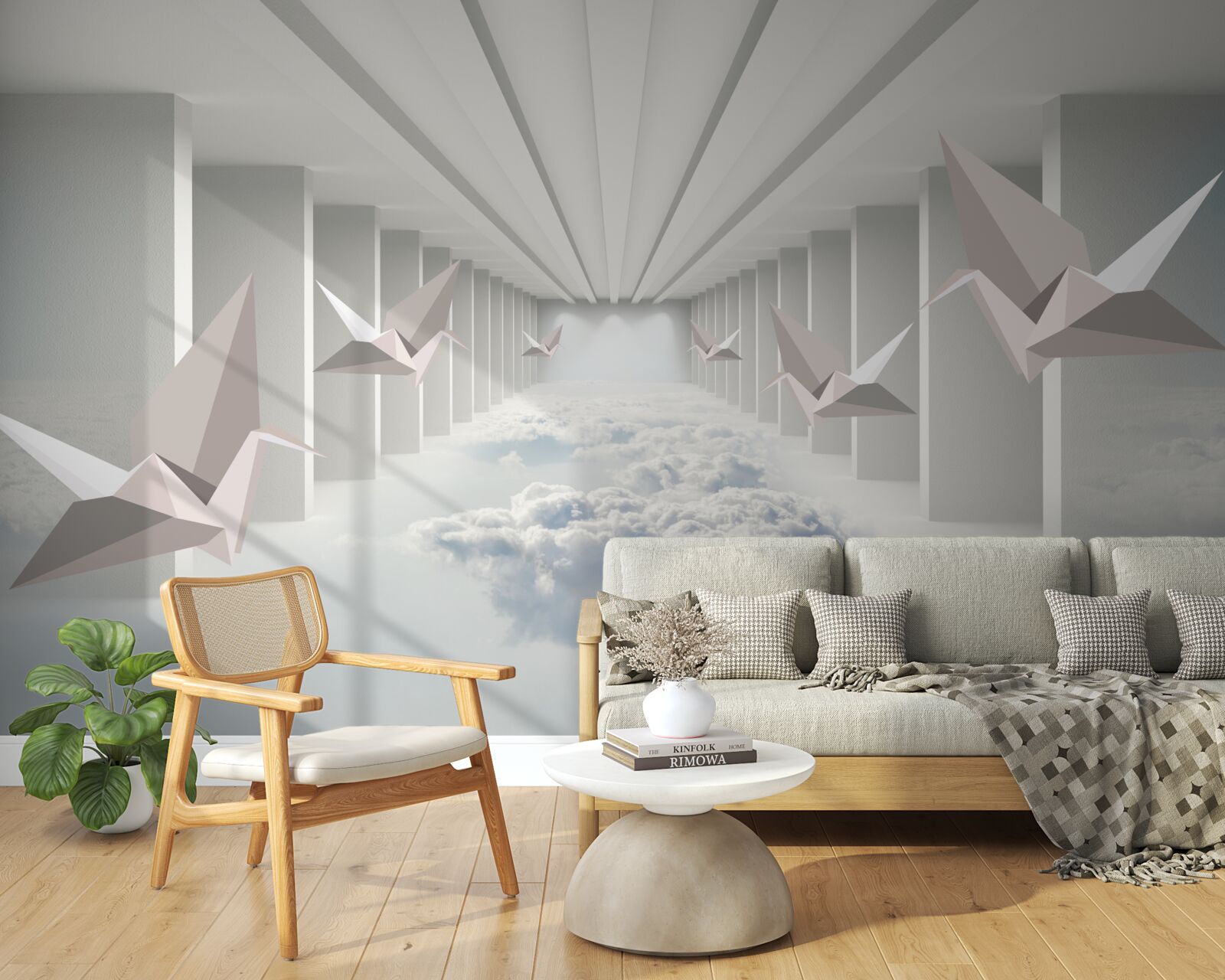 Papier peint les oiseaux dans l'abstraction et la transition