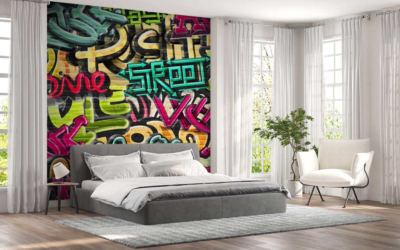 Papier peint lettrage de style graffiti