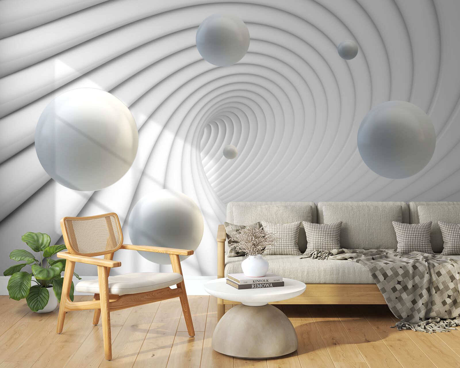 Papier peint perles flottantes dans un vortex