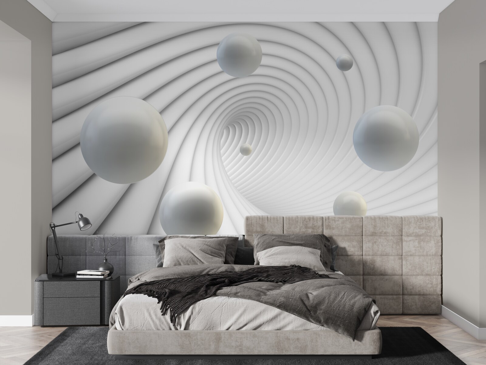 Papier peint perles flottantes dans un vortex