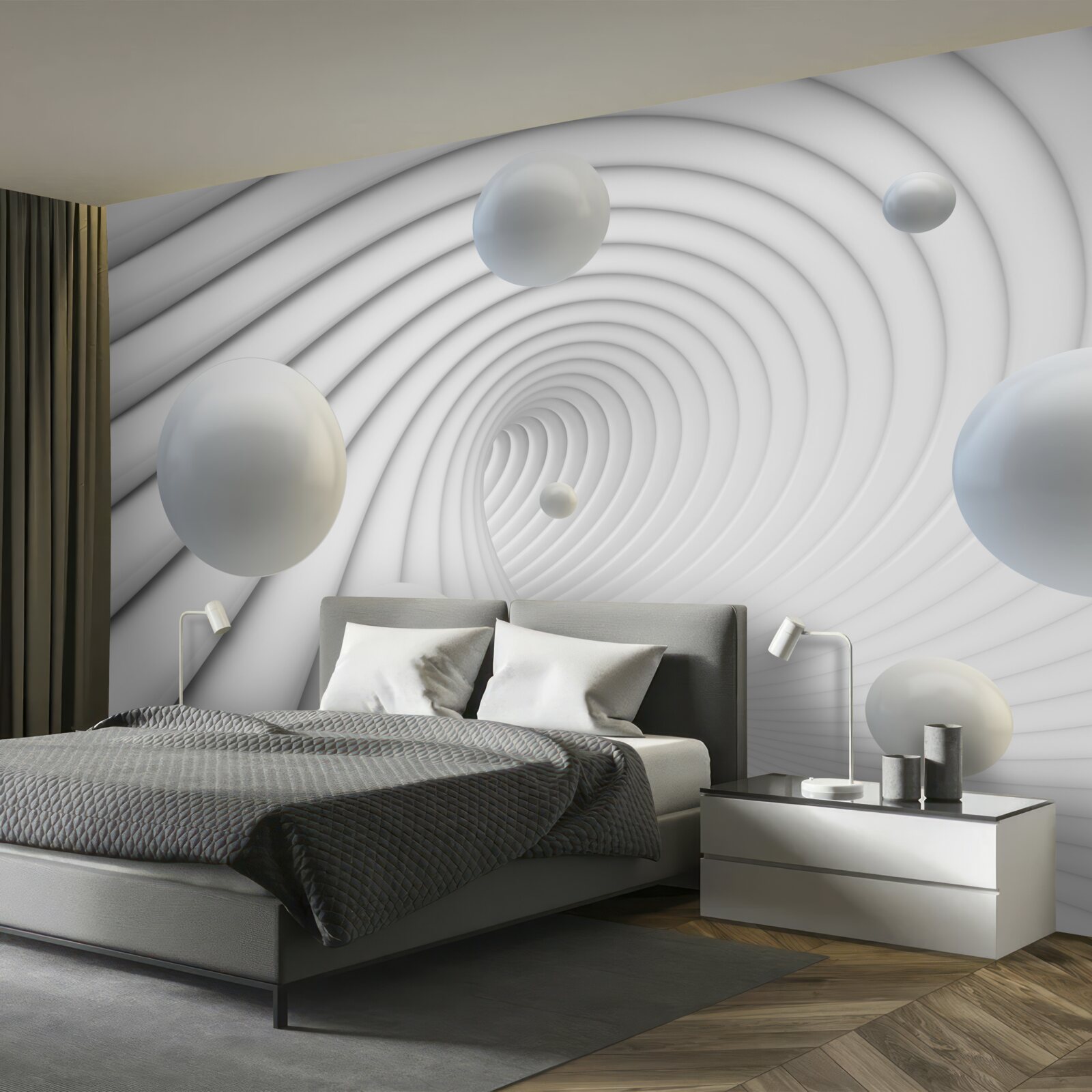 Papier peint perles flottantes dans un vortex