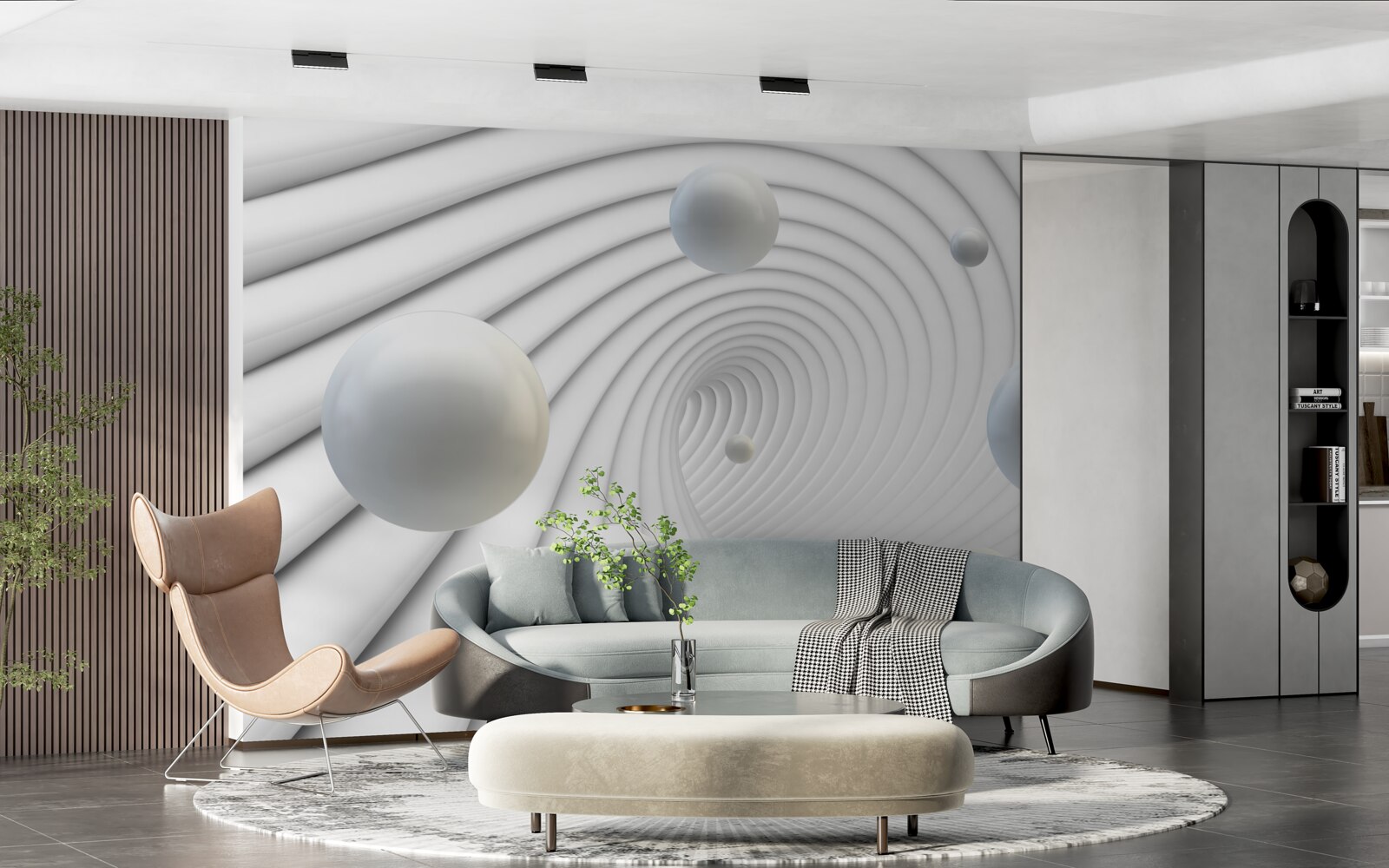 Papier peint perles flottantes dans un vortex
