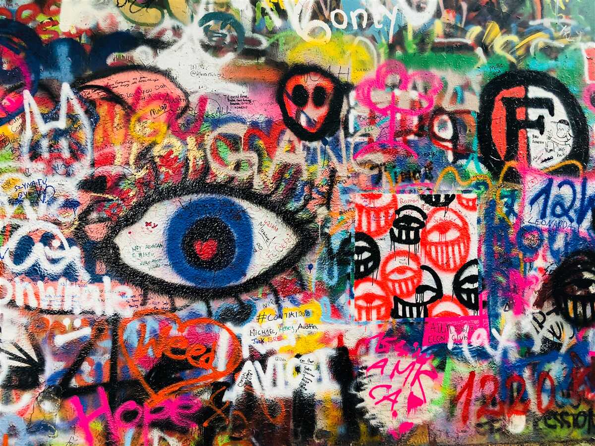 Papier peint compositions de graffitis arc-en-ciel