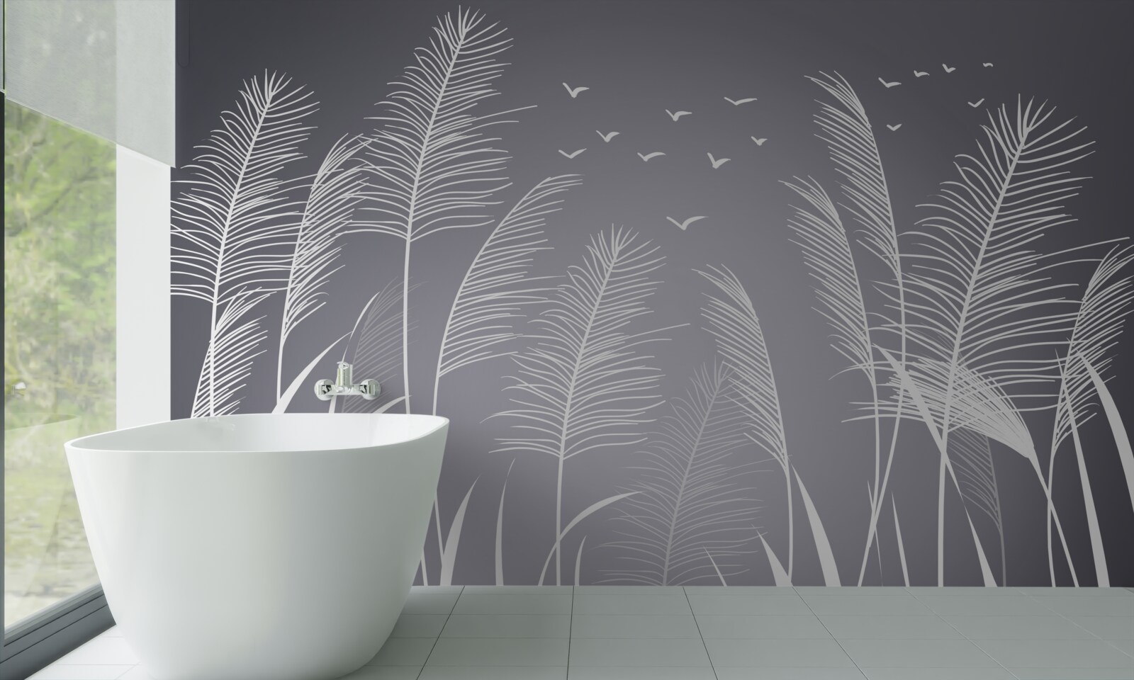 Papier peint sous les tropiques, le vent fait tomber les oiseaux de leurs branches