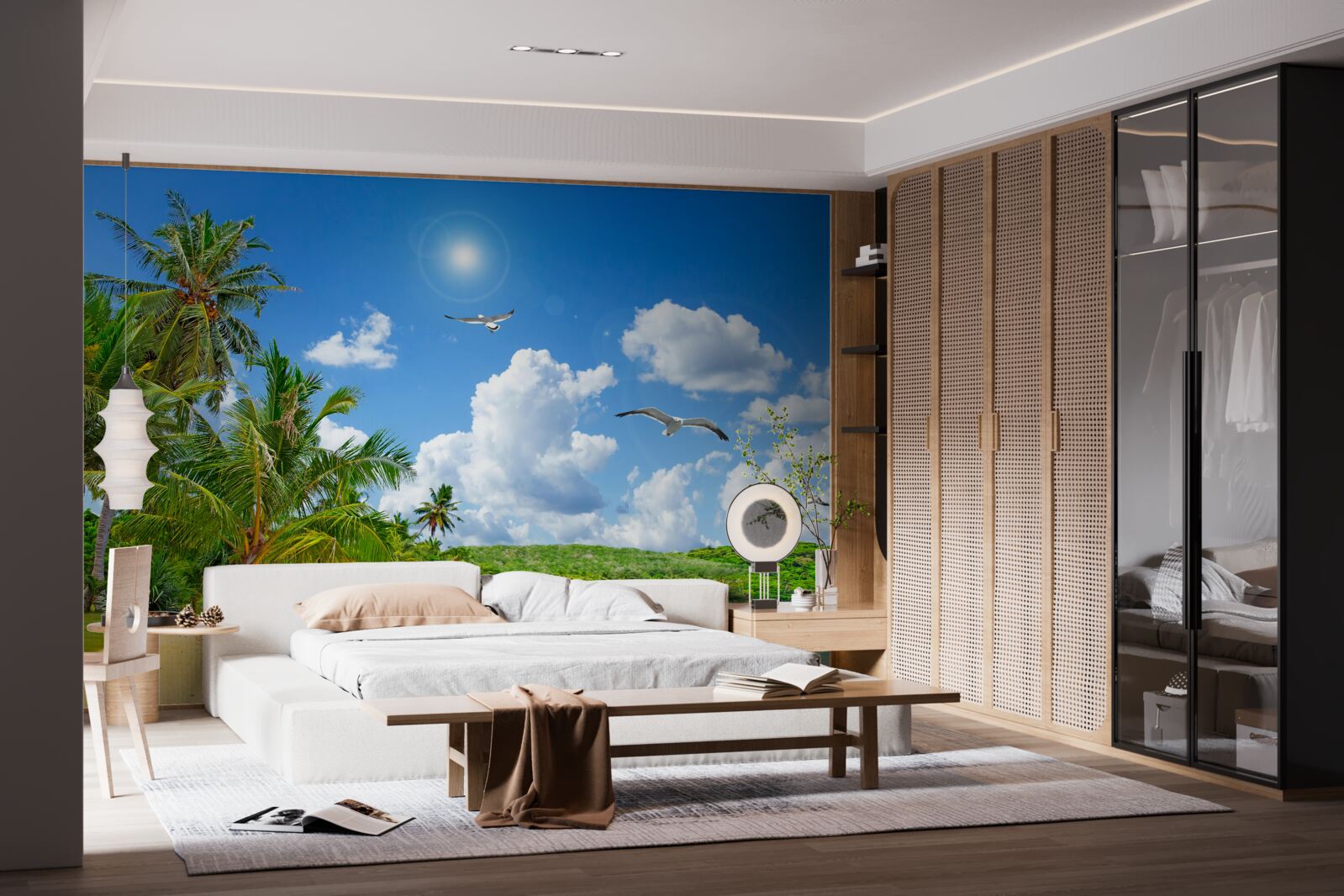 Papier peint plage tropicale en bord de mer, comme au paradis
