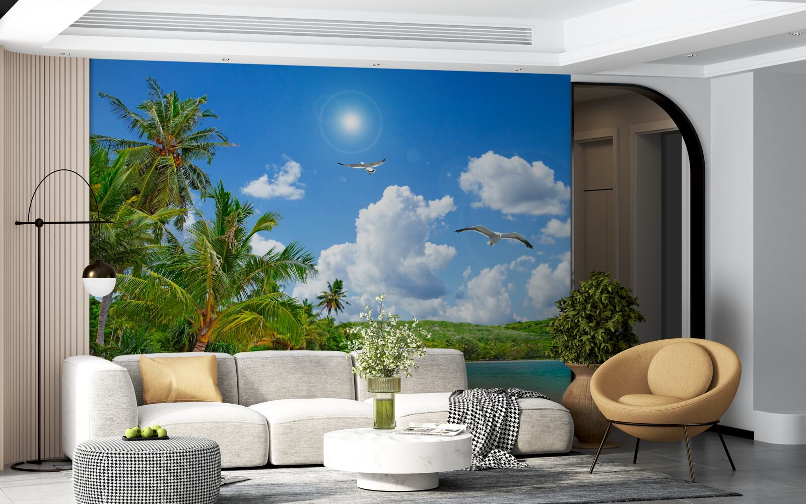 Papier peint plage tropicale en bord de mer, comme au paradis