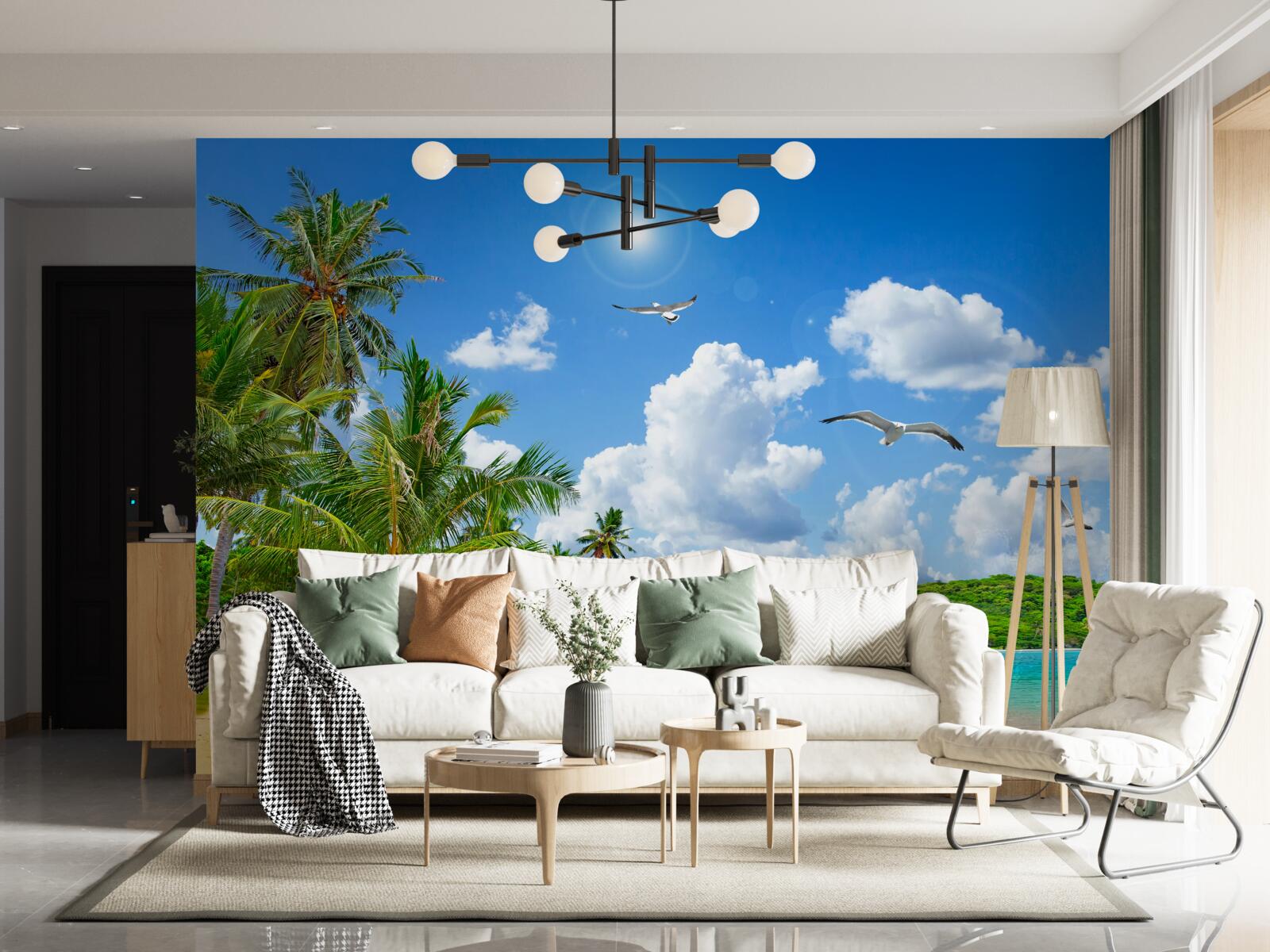 Papier peint plage tropicale en bord de mer, comme au paradis