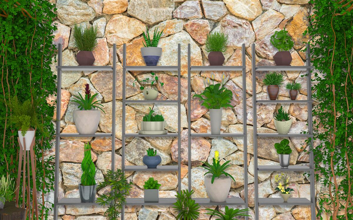 Papier peint les plantes vertes dans l'architecture d'intérieur